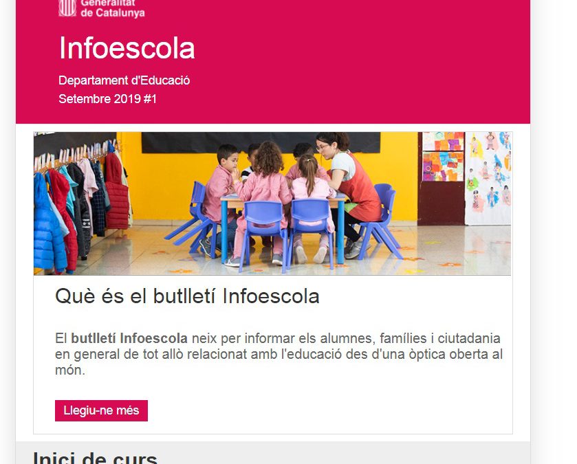 INFOESCOLA NOU BUTLLETÍ INFORMATIU